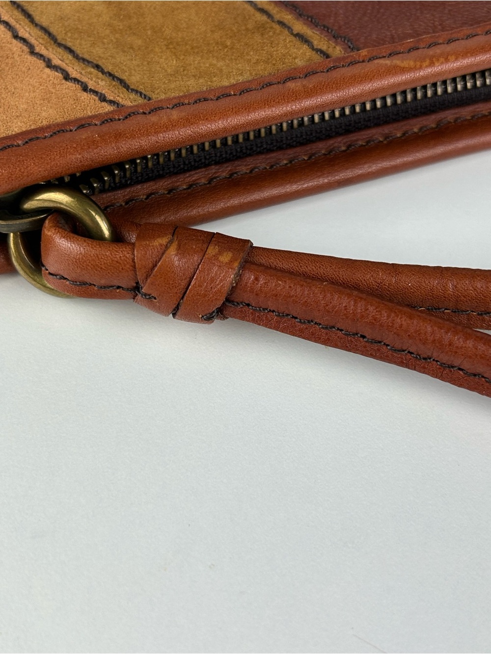 LUCKY BRAND VINTAGE STYLE PATCHWORK LEATHER WRISTLET - Picture 4 of 10